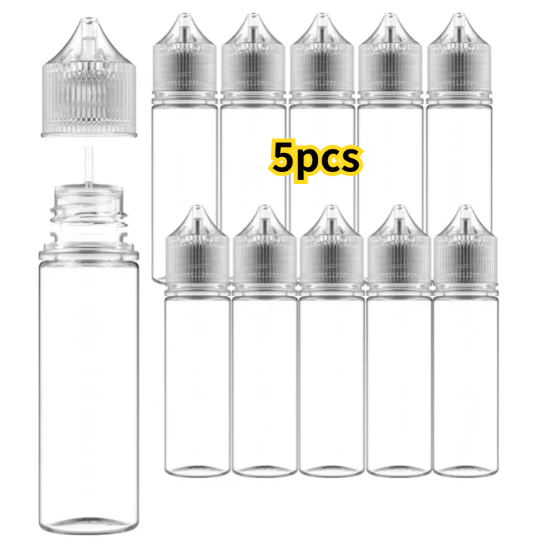 Vaping Area - 5 adet 30ml-120ml PET şeffaf damlalıklı